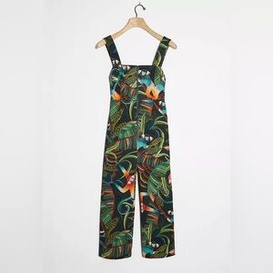 FARM Rio Jungle Print Jumpsuit - Black and Green